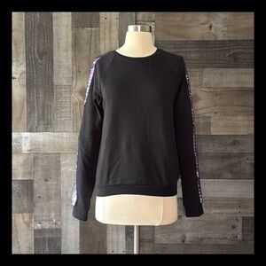 H&M black sweatshirt girls size 16 rainbow flip sequins dark feminine witchy